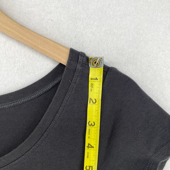 EILEEN FISHER Dress M Stretch Organic Cotton Jersey Short Sleeve Gray USA - Picture 11 of 14